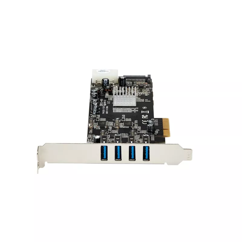 StarTech.com 4 prievadų USB 3.0 PCIe kortelė su 4 atskirais 5 Gbps kanalais (USB 3.1 Gen 1) - UASP - SATA / LP4 maitinimas - PCI Express adapterio kortelė
