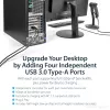 StarTech.com 4 prievadų USB 3.0 PCIe kortelė su 4 atskirais 5 Gbps kanalais (USB 3.1 Gen 1) - UASP - SATA / LP4 maitinimas - PCI Express adapterio kortelė