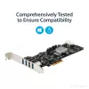 StarTech.com 4 prievadų USB 3.0 PCIe kortelė su 4 atskirais 5 Gbps kanalais (USB 3.1 Gen 1) - UASP - SATA / LP4 maitinimas - PCI Express adapterio kortelė