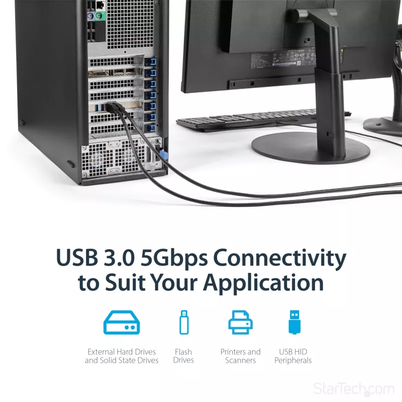 StarTech.com 4 prievadų USB 3.0 PCIe kortelė su 4 atskirais 5 Gbps kanalais (USB 3.1 Gen 1) - UASP - SATA / LP4 maitinimas - PCI Express adapterio kortelė