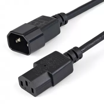 StarTech.com 1 m (3 pėd.) maitinimo ilginimo laidas, C14 į C13, 10 A 125 V, 18 AWG, kompiuterio maitinimo laido ilgintuvas, IEC-320-C14 į IEC-320-C13 kintamosios srovės maitinimo laido ilginimas maitinimo šaltiniui, UL sąraše