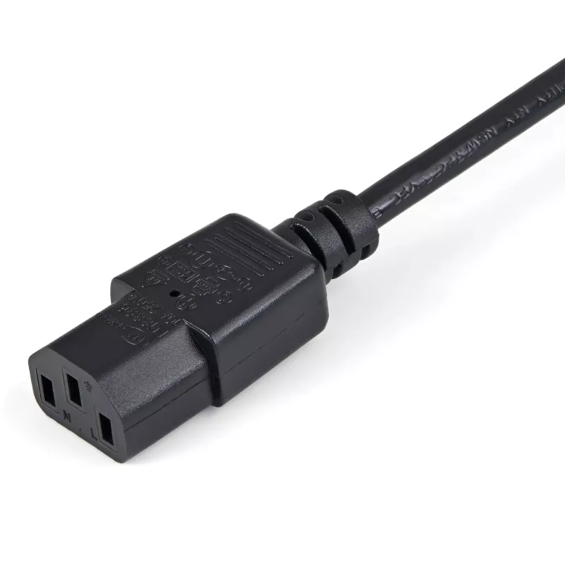 StarTech.com 1 m (3 pėd.) maitinimo ilginimo laidas, C14 į C13, 10 A 125 V, 18 AWG, kompiuterio maitinimo laido ilgintuvas, IEC-320-C14 į IEC-320-C13 kintamosios srovės maitinimo laido ilginimas maitinimo šaltiniui, UL sąraše