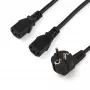 StarTech.com 2 m (6 pėd.) kompiuterio maitinimo Y laidas, 18AWG, EU Schuko į 2x C13, 10A 250V, juodas pakaitinis kintamosios srovės maitinimo laidas, spausdintuvo maitinimo laidas, kompiuterio maitinimo šaltinio kabelis, monitoriaus maitinimo laidas – UL sąraše