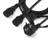 StarTech.com 2 m (6 pėd.) kompiuterio maitinimo Y laidas, 18AWG, EU Schuko į 2x C13, 10A 250V, juodas pakaitinis kintamosios srovės maitinimo laidas, spausdintuvo maitinimo laidas, kompiuterio maitinimo šaltinio kabelis, monitoriaus maitinimo laidas – UL sąraše
