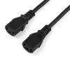 StarTech.com 2 m (6 pėd.) kompiuterio maitinimo Y laidas, 18AWG, EU Schuko į 2x C13, 10A 250V, juodas pakaitinis kintamosios srovės maitinimo laidas, spausdintuvo maitinimo laidas, kompiuterio maitinimo šaltinio kabelis, monitoriaus maitinimo laidas – UL sąraše