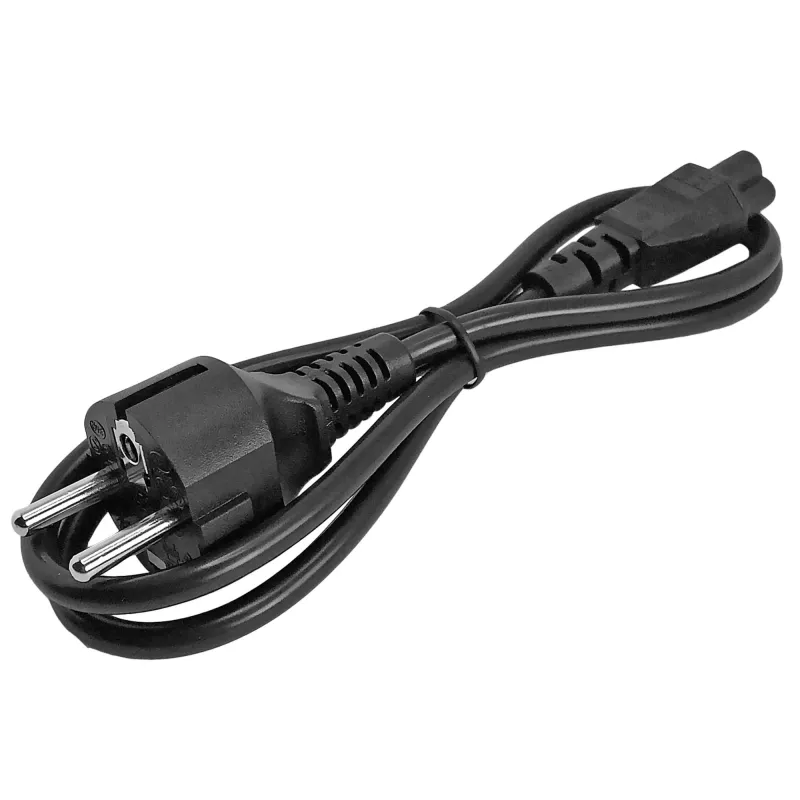 StarTech.com 1 m (3 pėd.) nešiojamojo kompiuterio maitinimo laidas, EU Schuko – C5, 2,5 A 250 V, 18 AWG, nešiojamojo / nešiojamo kompiuterio pakaitinis kintamosios srovės laidas, maitinimo bloko laidas, nešiojamojo kompiuterio įkroviklio laidas, Clover Leaf / Mickey pelė maitinimo laidas