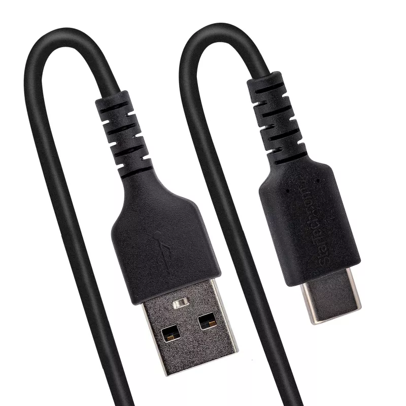 „StarTech.com“ 1 m USB A – USB C įkrovimo laidas, susuktas tvirtas greito įkrovimo ir sinchronizavimo laidas, aukštos kokybės USB 2.0 A į USB Type-C laidas, tvirtas aramidinis pluoštas, patvarus kištukas–kištukas USB laidas