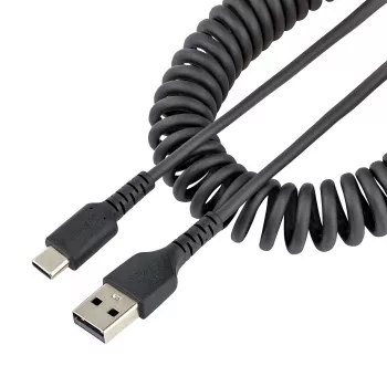 StarTech.com 20in (50cm) USB A į C įkrovimo laidas, susuktas, tvirtas, greitas įkrovimas ir sinchronizavimas, aukštos kokybės USB 2.0 A į USB Type-C laidas, tvirtas aramidinis pluoštas, patvarus USB laidas (A tipo kištukas - C tipo kištukas)