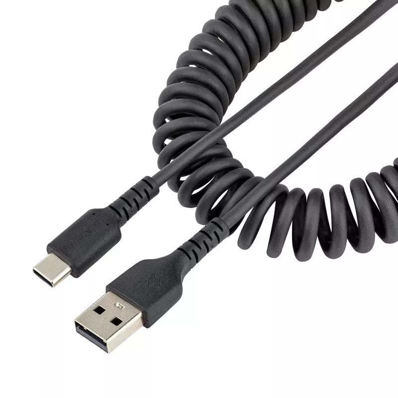 StarTech.com 20in (50cm) USB A į C įkrovimo laidas, susuktas, tvirtas, greitas įkrovimas ir sinchronizavimas, aukštos kokybės USB 2.0 A į USB Type-C laidas, tvirtas aramidinis pluoštas, patvarus USB laidas (A tipo kištukas - C tipo kištukas)