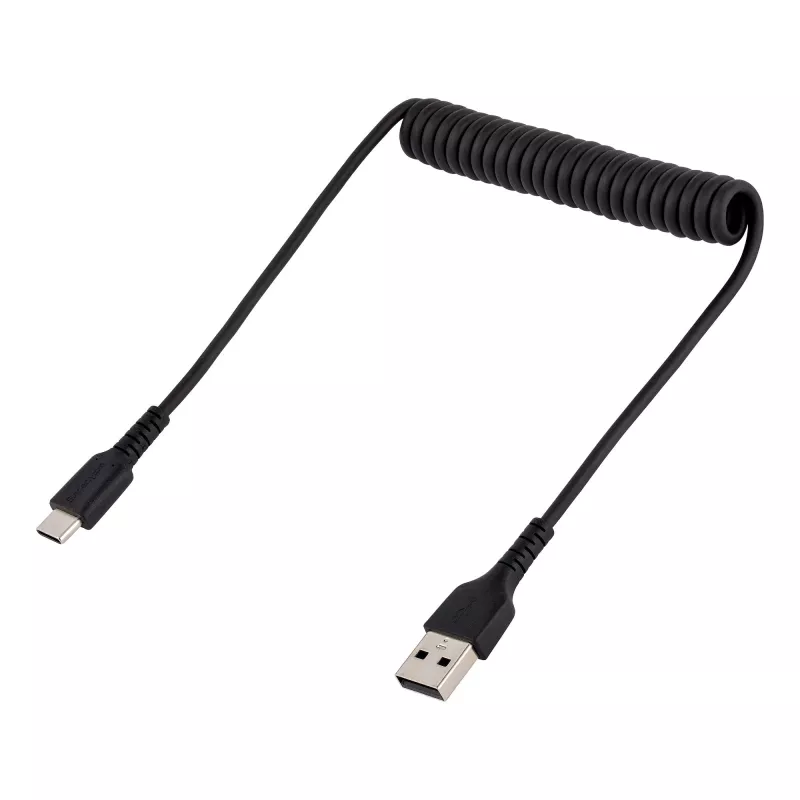 StarTech.com 20in (50cm) USB A į C įkrovimo laidas, susuktas, tvirtas, greitas įkrovimas ir sinchronizavimas, aukštos kokybės USB 2.0 A į USB Type-C laidas, tvirtas aramidinis pluoštas, patvarus USB laidas (A tipo kištukas - C tipo kištukas)