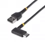 StarTech.com 0,9 m USB A į C įkrovimo laidas stačiu kampu – itin tvirtas greito įkrovimo USB-C laidas – juodas USB 2.0 A į Type-C – sutvirtintas aramidiniu pluoštu – 3 A – USB įkrovimo laidas