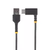 StarTech.com 0,9 m USB A į C įkrovimo laidas stačiu kampu – itin tvirtas greito įkrovimo USB-C laidas – juodas USB 2.0 A į Type-C – sutvirtintas aramidiniu pluoštu – 3 A – USB įkrovimo laidas