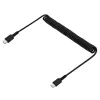 StarTech.com 3ft (1m) USB C įkrovimo laidas, spiralinis tvirtas greito įkrovimo ir sinchronizavimo USB-C laidas, USB 2.0 Type-C laidas, tvirtas aramidinis pluoštas, patvarus USB laidas tėvas-tėvas, juodas