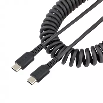StarTech.com 20in (50cm) USB C įkrovimo laidas, susuktas tvirtas greito įkrovimo ir sinchronizavimo USB-C laidas, USB 2.0 Type-C laidas, tvirtas aramidinis pluoštas, patvarus kištukas–kištukas USB laidas, juodas