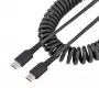 StarTech.com 20in (50cm) USB C įkrovimo laidas, susuktas tvirtas greito įkrovimo ir sinchronizavimo USB-C laidas, USB 2.0 Type-C laidas, tvirtas aramidinis pluoštas, patvarus kištukas–kištukas USB laidas, juodas