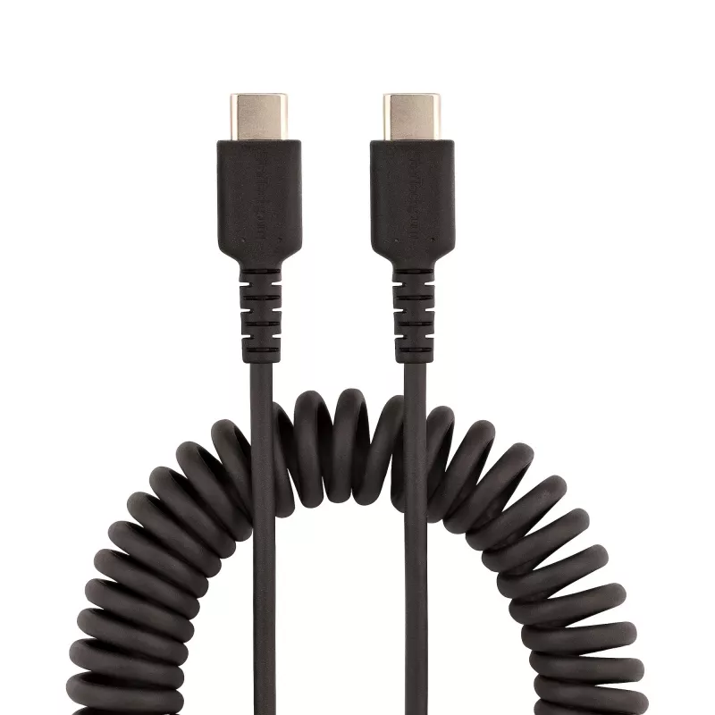 StarTech.com 20in (50cm) USB C įkrovimo laidas, susuktas tvirtas greito įkrovimo ir sinchronizavimo USB-C laidas, USB 2.0 Type-C laidas, tvirtas aramidinis pluoštas, patvarus kištukas–kištukas USB laidas, juodas