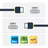 StarTech.com 1,8 m USB-C įkrovimo laidas stačiu kampu – 60W PD 3A – tvirtas greito įkrovimo USB-C laidas – juodas USB 2.0 Type-C – patvarus aramido pluoštas – USB įkrovimo laidas