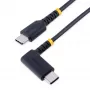 StarTech.com 30 cm USB-C įkrovimo laidas stačiu kampu – 60W PD 3A – tvirtas greito įkrovimo USB-C laidas – juodas USB 2.0 Type-C – sustiprintas aramidiniu pluoštu – USB įkrovimo laidas