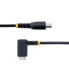 StarTech.com 30 cm USB-C įkrovimo laidas stačiu kampu – 60W PD 3A – tvirtas greito įkrovimo USB-C laidas – juodas USB 2.0 Type-C – sustiprintas aramidiniu pluoštu – USB įkrovimo laidas