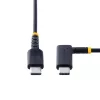 StarTech.com 30 cm USB-C įkrovimo laidas stačiu kampu – 60W PD 3A – tvirtas greito įkrovimo USB-C laidas – juodas USB 2.0 Type-C – sustiprintas aramidiniu pluoštu – USB įkrovimo laidas