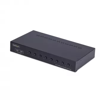 StarTech.com 8 prievadų „DisplayPort“ KVM jungiklis su 1U stovo montavimo komplektu, 4K 60Hz DP 1.2, mygtukų ir sparčiųjų klavišų perjungimas, 4 prievadų USB šakotuvas, OS nepriklausomas, TAA atitinkantis
