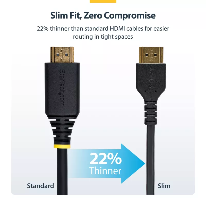 StarTech.com 6ft (2m) plonas HDMI 2.0 kabelis, lankstus aukščiausios kokybės sertifikuotas HDMI laidas su Ethernet, UHD 4K 60Hz HDR10, patvarus aramido pluošto dizainas su TPE apvalkalu