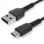 StarTech.com 1 m USB A į USB C įkrovimo laidas – Patvarus greito įkrovimo ir sinchronizavimo USB 2.0 į USB Type C duomenų laidas – Tvirtas TPE apvalkalas, aramidinis pluoštas, kištukas-kištukas, 3A, juodas – Samsung S10, iPad Pro, Pixel
