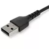 “StarTech.com” 2 m USB A–USB C įkrovimo laidas – patvarus greito įkrovimo ir duomenų sinchronizavimo USB 2.0 į USB Type C laidas – tvirtas TPE apvalkalas, aramidinis pluoštas, M/M, 3 A, juodas – “Samsung S10”, “iPad Pro”, “Pixel”