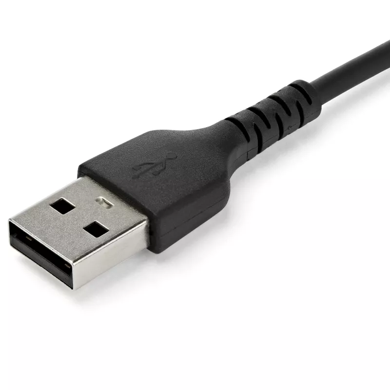 “StarTech.com” 2 m USB A–USB C įkrovimo laidas – patvarus greito įkrovimo ir duomenų sinchronizavimo USB 2.0 į USB Type C laidas – tvirtas TPE apvalkalas, aramidinis pluoštas, M/M, 3 A, juodas – “Samsung S10”, “iPad Pro”, “Pixel”