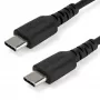 StarTech.com 1m USB-C įkrovimo kabelis – patvarus greitasis įkrovimas ir sinchronizavimas USB 2.0 Type-C į Type-C nešiojamojo kompiuterio įkroviklio laidas – TPE apvalkalas, aramido pluoštas, M/M, 60W, juodas – Samsung S10, S20, iPad Pro, MS Surface