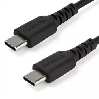 StarTech.com 2m USB C įkrovimo laidas – Patvarus greitas įkrovimas ir sinchronizavimas USB 2.0 Type C į USB C nešiojamojo kompiuterio įkroviklio laidas – TPE apvalkalas Aramidinis pluoštas M/M 60W Juodas – Samsung S10 S20 iPad Pro MS Surface