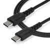 StarTech.com 2m USB C įkrovimo laidas – Patvarus greitas įkrovimas ir sinchronizavimas USB 2.0 Type C į USB C nešiojamojo kompiuterio įkroviklio laidas – TPE apvalkalas Aramidinis pluoštas M/M 60W Juodas – Samsung S10 S20 iPad Pro MS Surface