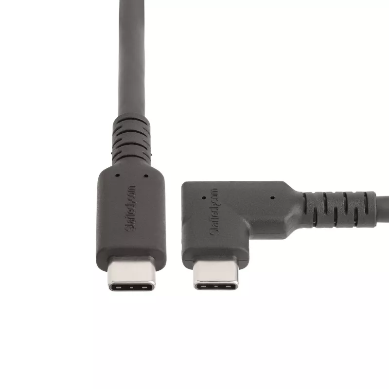 StarTech.com 6,6 pėd. (2 m) USB-C laidas, stačiu kampu, USB 5 Gbps, 100 W (5 A) maitinimo tiekimas, 4K 60 Hz DP alternatyvusis režimas, tvirtas USB C laidas - suderinamas su Thunderbolt