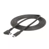 StarTech.com 6,6 pėd. (2 m) USB-C laidas, stačiu kampu, USB 5 Gbps, 100 W (5 A) maitinimo tiekimas, 4K 60 Hz DP alternatyvusis režimas, tvirtas USB C laidas - suderinamas su Thunderbolt