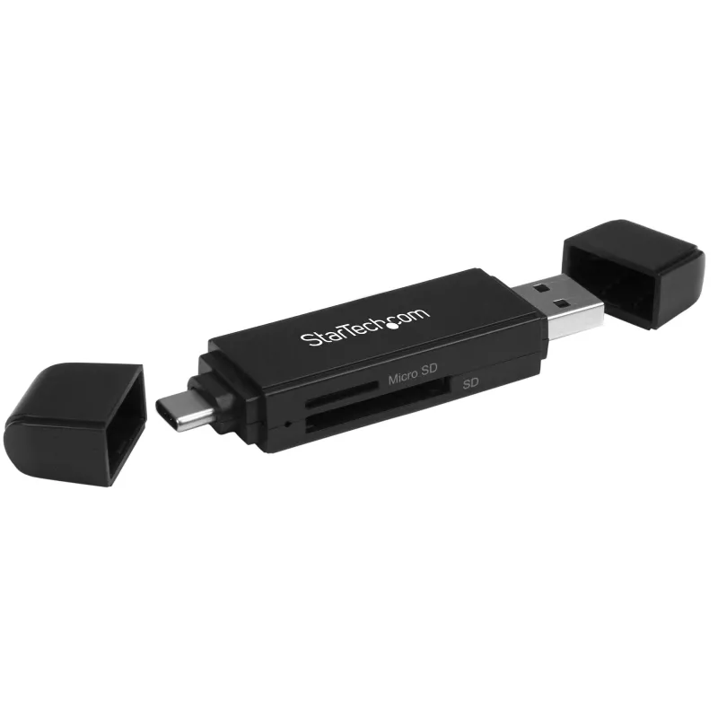 StarTech.com USB 3.0 atminties kortelių skaitytuvas / rašytuvas SD ir microSD kortelėms - USB-C ir USB-A