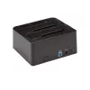 StarTech.com dviejų lizdų USB 3.2 Gen 2 į SATA standžiųjų diskų prijungimo stotelė, USB 10 Gbps standžiųjų diskų prijungimo stotelė, išorinė 2,5/3,5 col. SATA I/II/III SSD/HDD prijungimo stotelė, karšto keitimo standžiųjų diskų dėklas, viršutinė įkrova