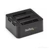 StarTech.com dviejų lizdų USB 3.2 Gen 2 į SATA standžiųjų diskų prijungimo stotelė, USB 10 Gbps standžiųjų diskų prijungimo stotelė, išorinė 2,5/3,5 col. SATA I/II/III SSD/HDD prijungimo stotelė, karšto keitimo standžiųjų diskų dėklas, viršutinė įkrova