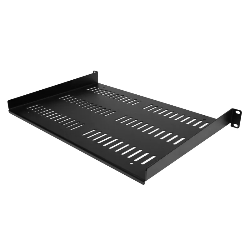 StarTech.com 1U serverio stovo lentyna – universali ventiliuojama montuojama konsolė 19 colių tinklo įrangos stovui ir spintai – patvari konstrukcija – 55 svarų/25 kg svorio talpa – 12 colių gylio lentyna, juoda
