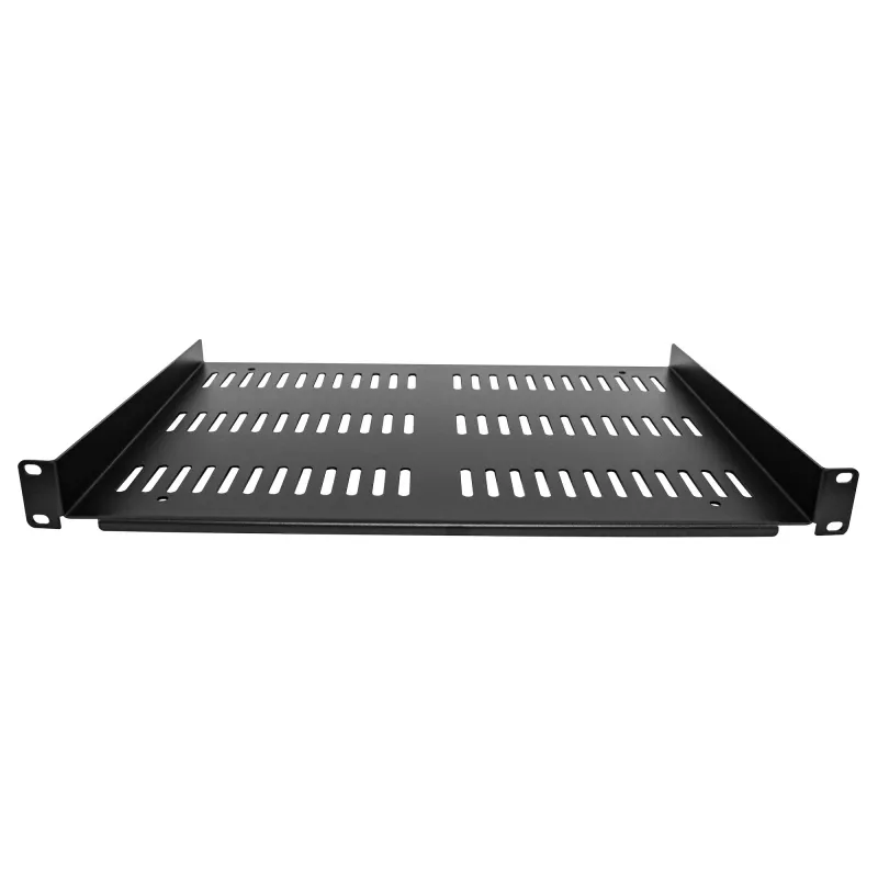 StarTech.com 1U serverio stovo lentyna – universali ventiliuojama montuojama konsolė 19 colių tinklo įrangos stovui ir spintai – patvari konstrukcija – 55 svarų/25 kg svorio talpa – 12 colių gylio lentyna, juoda