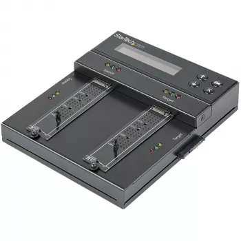 StarTech.com Atskiras M.2 SATA ir M.2 NVMe dublikatorius ir trintuvas – HDD/SSD klonavimo įrenginys / valytuvas M.2 PCIe AHCI/NVMe, M.2 SATA, 2,5/3,5 colio SATA diskams – Išorinis standžiųjų diskų trintuvas / dublikatorius, TAA