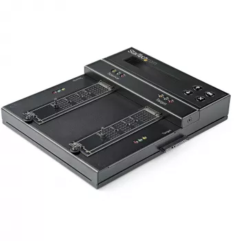 StarTech.com Atskiras M.2 SATA ir M.2 NVMe dublikatorius ir trintuvas – HDD/SSD klonavimo įrenginys / valytuvas M.2 PCIe AHCI/NVMe, M.2 SATA, 2,5/3,5 colio SATA diskams – Išorinis standžiųjų diskų trintuvas / dublikatorius, TAA