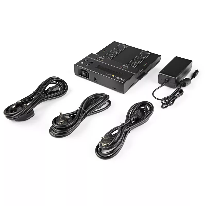 StarTech.com Atskiras M.2 SATA ir M.2 NVMe dublikatorius ir trintuvas – HDD/SSD klonavimo įrenginys / valytuvas M.2 PCIe AHCI/NVMe, M.2 SATA, 2,5/3,5 colio SATA diskams – Išorinis standžiųjų diskų trintuvas / dublikatorius, TAA