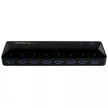 StarTech.com 10 prievadų USB 3.0 šakotuvas su įkrovimo ir sinchronizavimo prievadais - 2 x 1,5 A prievadai~10 prievadų USB 3.0 šakotuvas su įkrovimo ir sinchronizavimo prievadais - 5 Gbps - 2 x 1,5 A prievadai