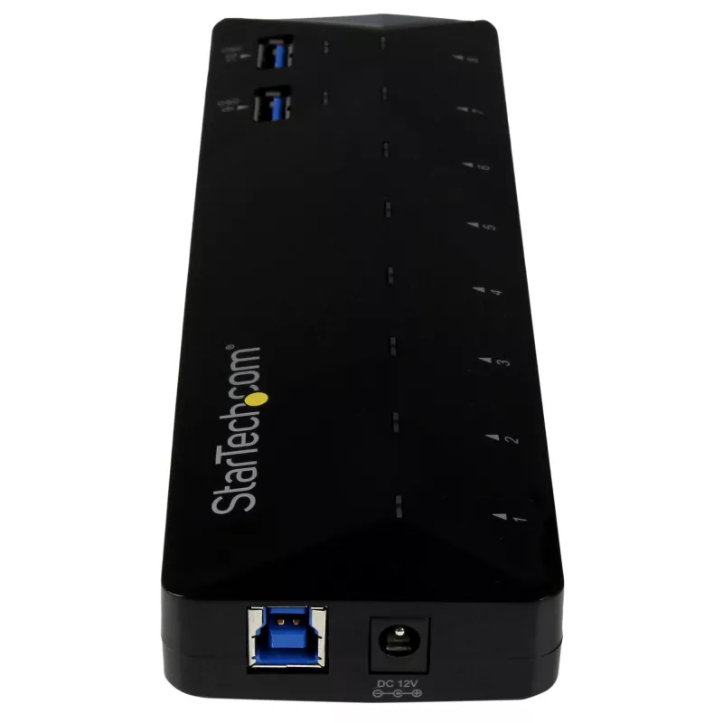 StarTech.com 10 prievadų USB 3.0 šakotuvas su įkrovimo ir sinchronizavimo prievadais - 2 x 1,5 A prievadai~10 prievadų USB 3.0 šakotuvas su įkrovimo ir sinchronizavimo prievadais - 5 Gbps - 2 x 1,5 A prievadai