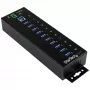 StarTech.com 10 prievadų pramoninio USB 3.0 šakotuvo apsauga nuo ESD ir viršįtampių~10 prievadų USB 3.0 šakotuvas - 5Gbps - Metalinis pramoninis USB-A šakotuvas su ESD ir apsauga nuo viršįtampių - DIN bėgelio, sieninio ar stalinio montavimo - TAA atitinkantis USB plėtiklis