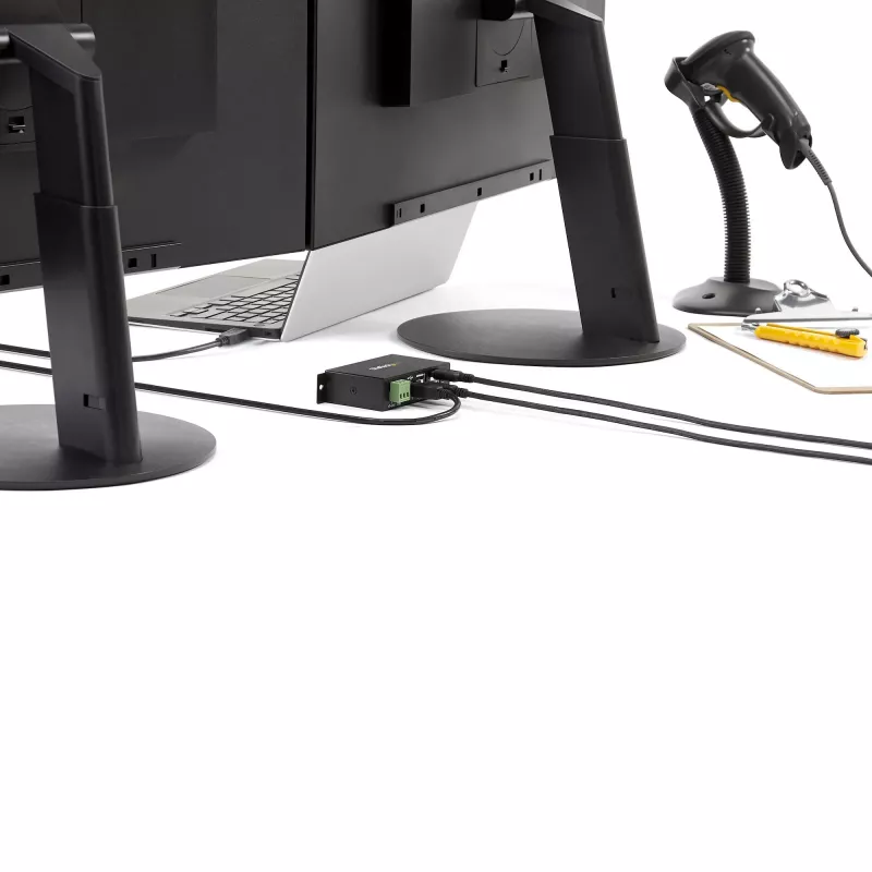 StarTech.com 4 prievadų USB 2.0 šakotuvas – metalinis pramoninis USB-A šakotuvas – montuojamas ant DIN bėgelio, sienos ar stalo USB duomenų šakotuvas – TAA atitinkantis USB plėtiklis