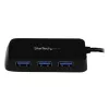 StarTech.com Nešiojamas 4 prievadų supergreitas mini USB 3.0 šakotuvas – juodas~Nešiojamas 4 prievadų supergreitas mini USB 3.0 šakotuvas – 5 Gbps – juodas