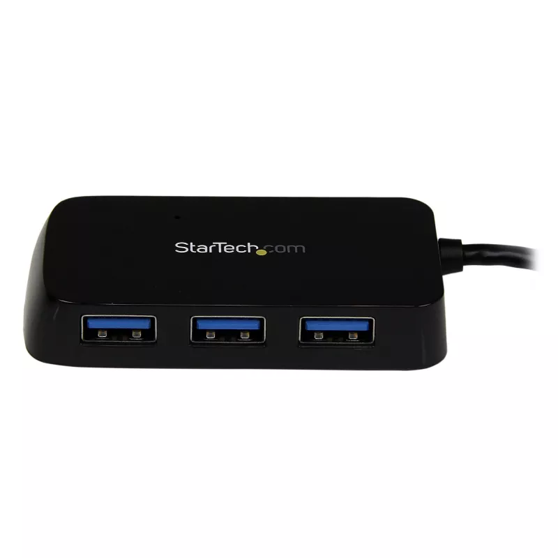 StarTech.com Nešiojamas 4 prievadų supergreitas mini USB 3.0 šakotuvas – juodas~Nešiojamas 4 prievadų supergreitas mini USB 3.0 šakotuvas – 5 Gbps – juodas