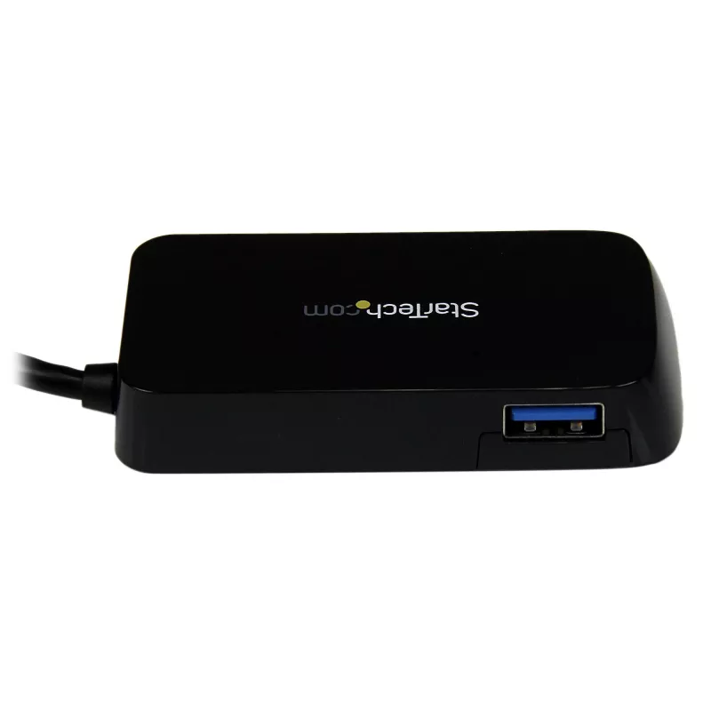StarTech.com Nešiojamas 4 prievadų supergreitas mini USB 3.0 šakotuvas – juodas~Nešiojamas 4 prievadų supergreitas mini USB 3.0 šakotuvas – 5 Gbps – juodas