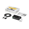 „StarTech.com“ 7 prievadų USB 2.0 šakotuvas – metalinis pramoninis USB-A šakotuvas su ESD apsauga ir 350 W viršįtampių apsauga – montuojamas ant DIN bėgelio, sienos ar stalo – TAA atitinkantis USB plėtiklis
